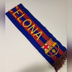 FC Barcelona Scarf Spain Football Soccer Club  FCB Logo Knit Tassel Team Fan Red